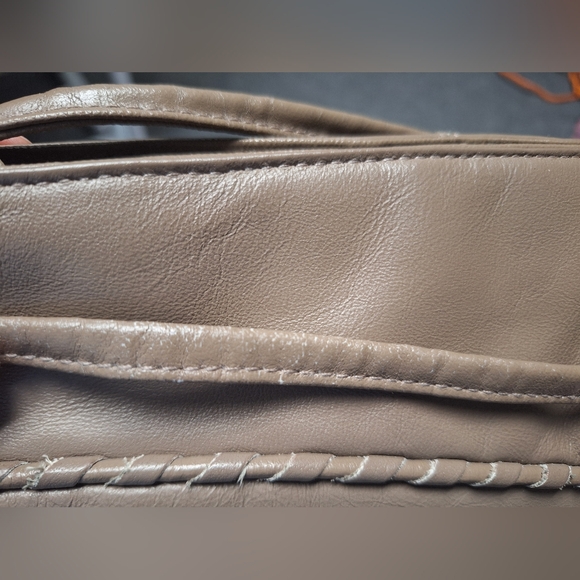 Vintage Toni Leather Tan Taupe Clutch With Crossbody Stap - Picture 13 of 14